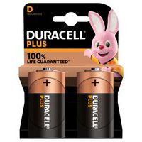 Plus 100% D alkaliskt batteri – 2 eller 4 enheter – Duracell