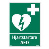 Skylt Hjärtstartare - Systemtext