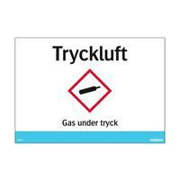 Rörmärkning cisterndekal Tryckluft, självhäftande - Systemtext
