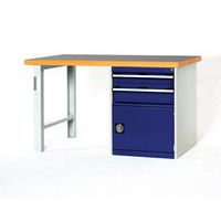 Arbetsbänk Cubio Combi med 2 lådor + 1 skåp - Bredd 150 cm - polyrey - Bott