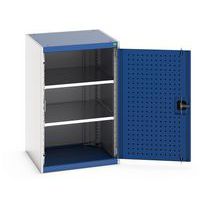 Skåp med perforerade slagdörrar Cubio – höjd 1000 mm – Bott