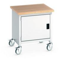 Arbetsbänk mobil monoblock Cubio – bokträskiva 1 dörr – Bott