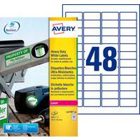 Självhäftande ultrabeständig vit etikett - laserutskrift - Avery