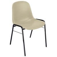 Lunchrumsstol svart, Typ av botten: 4 fot, Typ av fot: Glidfötter, Sits, material: Polypropylen