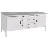 Arbetsbänk i linoleum Cubio – 2 dörrar – 3 lådor – L2000mm – Bott