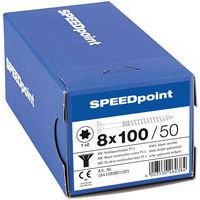 Låda med 50 träskruvar försänkt huvud TX Ø 8 mm - SpeedPoint