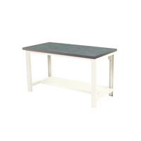 Arbetsbänk Cubio med fast hylla – Bredd 150 cm – linoleum