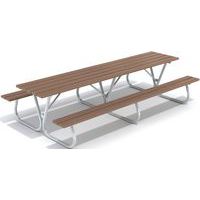 Bänkbord Hags stål, Material: Furu, Längd totalt: 2900 mm, Total höjd: 72 cm, Vikt: 76 kg, Golvmått
