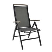 Positionsstol Nydala svart aluminium/grå gaumo, Total bredd: 61 cm, Antal platser: 1, Stativ, färg: Svart