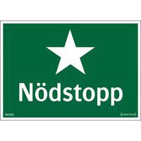 Nödskylt med SE text - Nödstopp