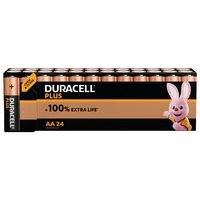 Plus 100% alkaliskt AA-batteri – 24 enheter – Duracell