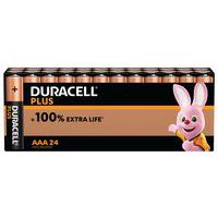 Plus 100% alkaliskt AAA-batteri – 24 enheter – Duracell