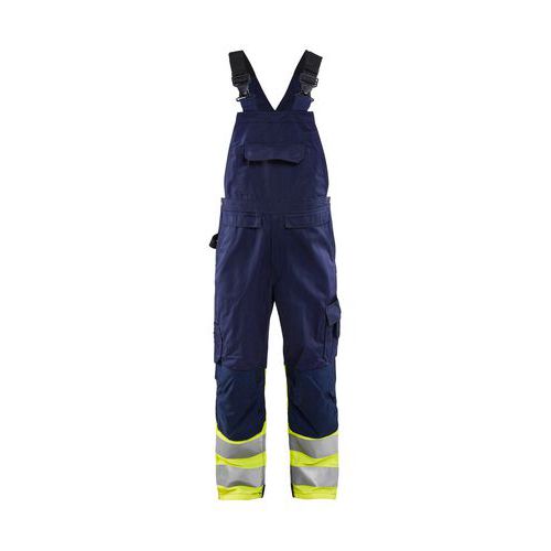 Hängselbyxor varsel Marinblå/Varselgul