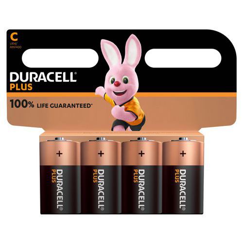 Plus 100% C alkaliskt batteri – 2 eller 4 enheter – Duracell