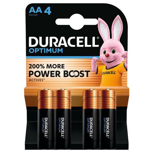 Optimum alkaliskt AA-batteri – 4 enheter – Duracell
