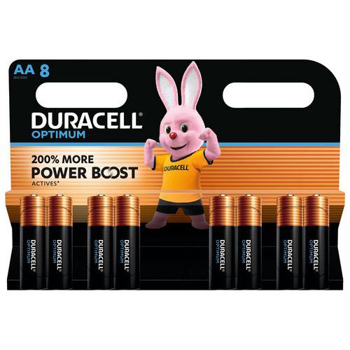 Optimum alkaliskt AA-batteri – 8 enheter – Duracell