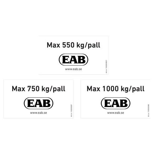 Etikett för bärbalk till Pallställ Omega - EAB