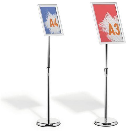 Golvskylt med snäppram i aluminium A3-A4 - Durable