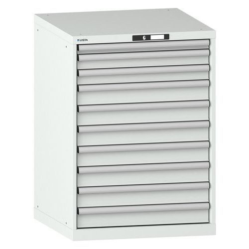 Verktygshurts 36x36E, 717x725x1000 mm, 10 lådor - Lista