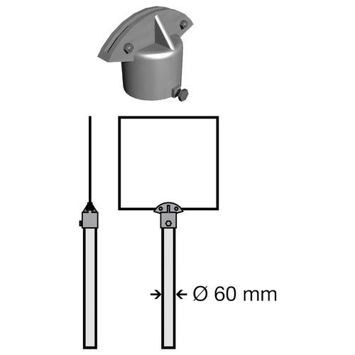 Toppfäste dubbelsidigt för 60 mm rör - Systemtext