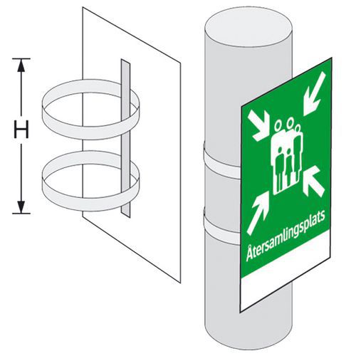 Stolpfäste för plana skyltar - Systemtext