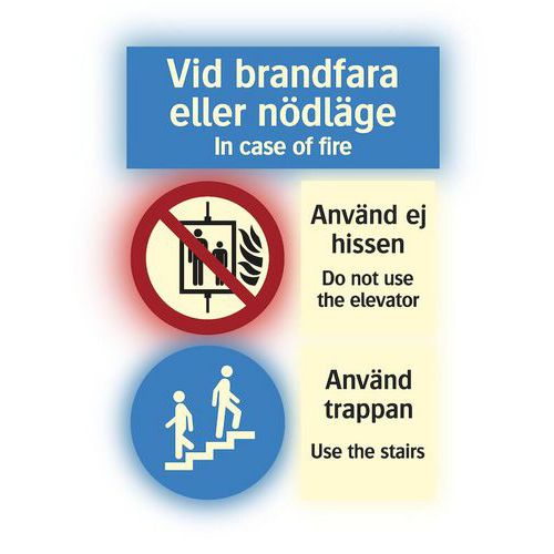 Supernova+ Hisskylt vid brandfara eller nödlägen - Systemtext