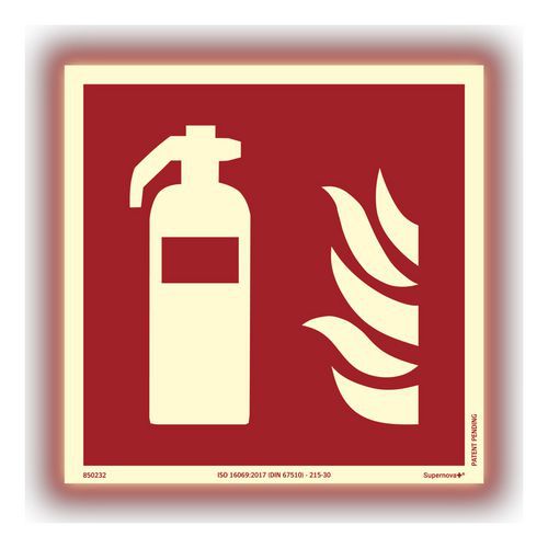 Skylt Supernova+ Brandsläckare - Systemtext