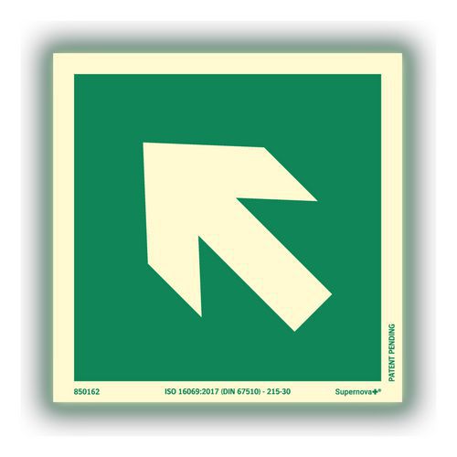 Skylt Supernova+ Hänvisningspil diagonal - Systemtext