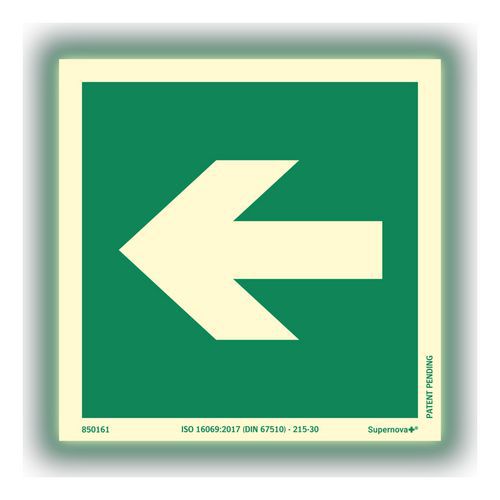 Skylt Supernova+ Hänvisningspil rak - Systemtext