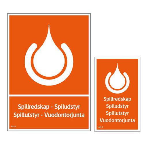 Skylt Spillredskap - Ikasorb