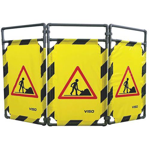 ”Varning arbetsplats”, barriär med 3 paneler 100x170 cm – Viso