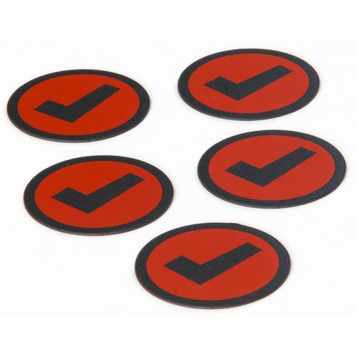 Set med fem röda magneter med bockikon – Smit Visual