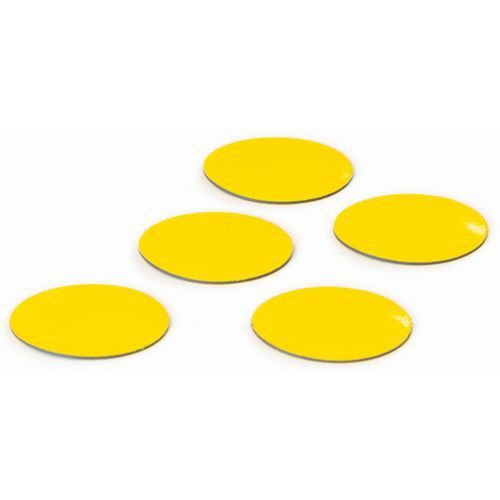 Set med fem gula cirklar – Smit Visual