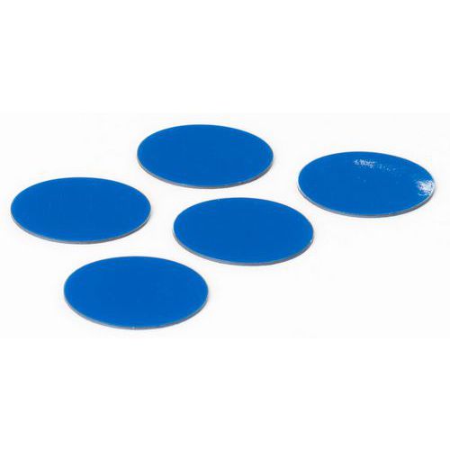 Set med fem blå cirklar – Smit Visual