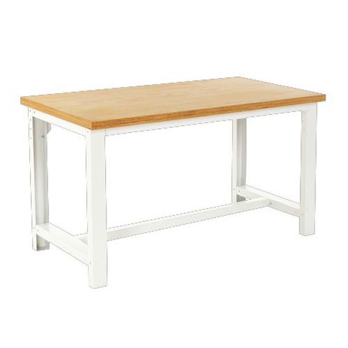 Arbetsbänk Cubio – Bredd 200 cm – linoleum