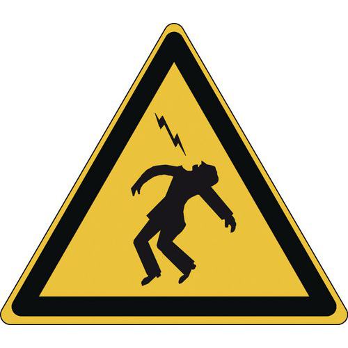 Varningsskylt – högspänning – styv