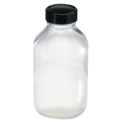 Glasflaska bred öppning