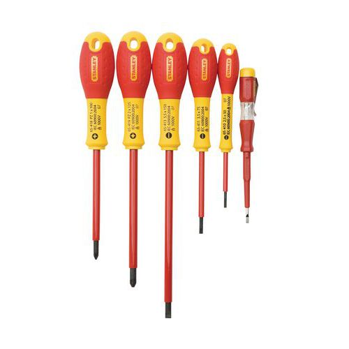 Skruvmejselsats 6 delar VDE isolerad 1000 V Stanley® Skruvmejselsats 6 delar VDE isolerad 1000 V Stanley®