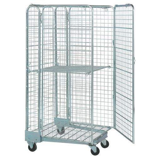 Rullcontainer säker stapelbar - Botten stål - Kapacitet 400 kg Rullcontainer säker stapelbar - Botten stål - Kapacitet 400 kg