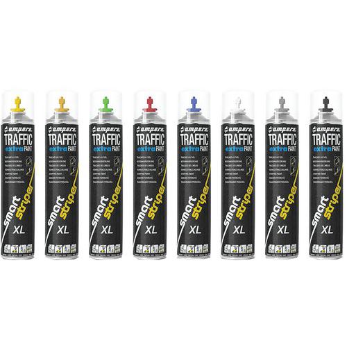 Sats med 6 sprayburkar Traffic Extra Paint XL 750 ml - Ampere System