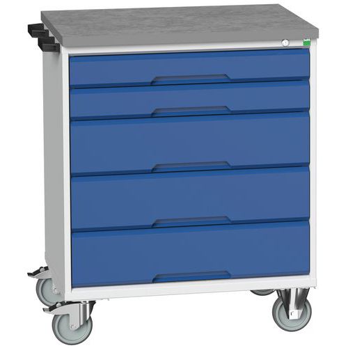 Verkstadsvagn Verso linoleumskiva med lådor 800x550x980mm - Bott