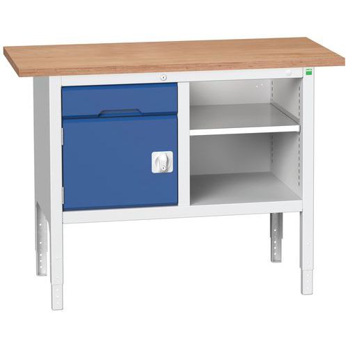 Arbetsbänk monoblock Verso 1250x600x830-930mm - Bott