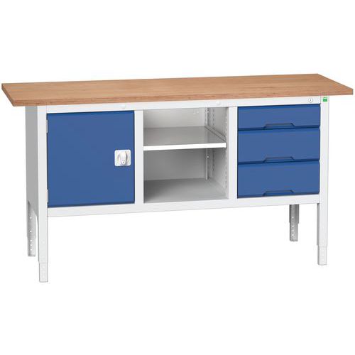 Arbetsbänk monoblock Verso 1750x600x830-930mm - Bott