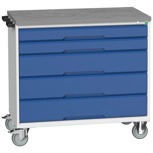 Verkstadsvagn Verso linoleumskiva med lådor 1050x550x980mm - Bott