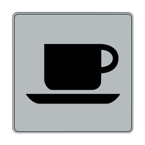 Symbolskylt plexiglas grå café