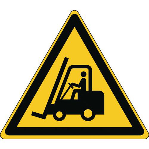 Triangulär varningsskylt – gaffeltruckar och andra industrifordon – styv