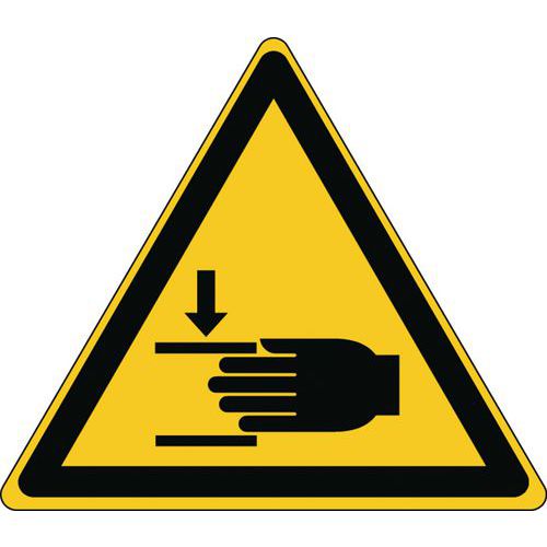 Triangulär varningsskylt – klämrisk händer – styv