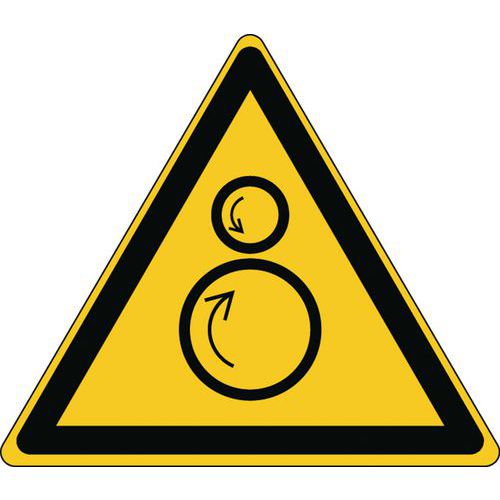 Triangulär varningsskylt – motroterande valsar – styv
