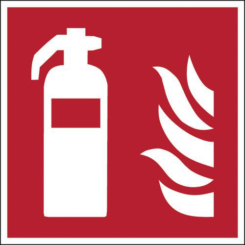 Fyrkantig brandsäkerhetsskylt – brandsläckare – styv