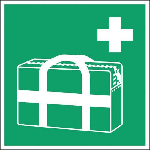 Räddningsskylt – första hjälpen-väska – styv